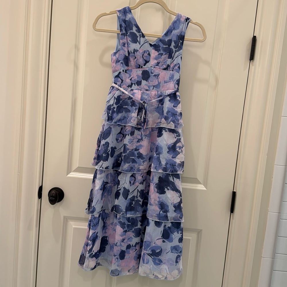 Xtraordinary Blue Floral Tiered Maxi Dress